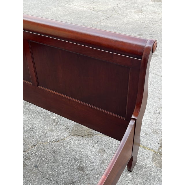 Vintage Pennsylvania House Solid Cherry Queen Sleigh Bed For Sale - Image 11 of 14