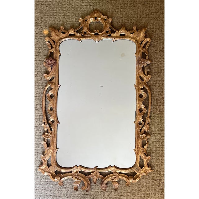 Antique 18th Century English George III Chinese Chippendale Carved Giltwood Mirror For Sale - Image 11 of 12