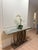 Contemporary Amazonite Quartzite Top Console Table With Champagne Gold Interlocking Ring Base For Sale - Image 3 of 3