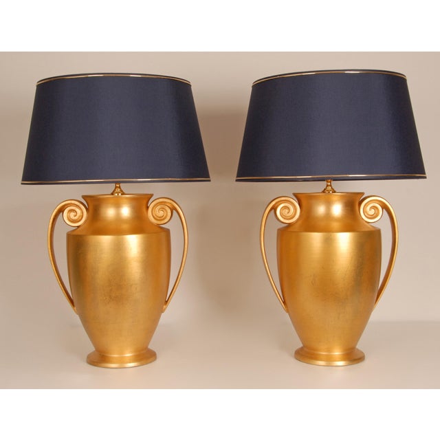 Vintage Italian Ceramic Lamps Gold Style the Etrusque Table Lamps Style, Vintage, Etruscan, Mid Century, Traditional,...