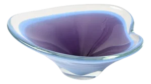 Swedish Purple Glass Bowl by Paul Kedelv for Flygsfors, 1960s