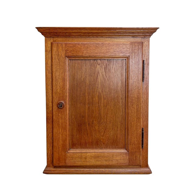 Antique Oak Wall-Mounted Cabinet, 1900s For Sale - Image 3 of 14