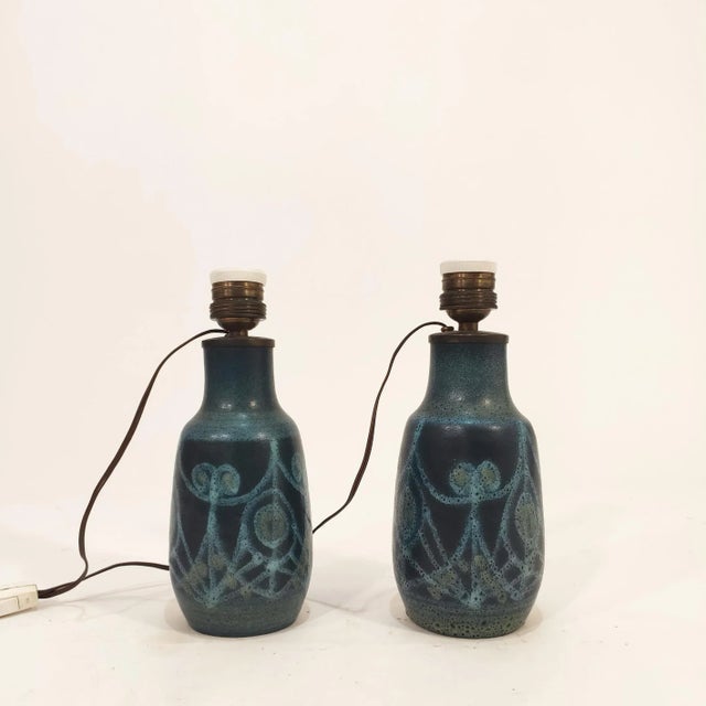 Metal Stoneware Table Lamps from Serra, 1960s, Set of 2 For Sale - Image 7 of 7