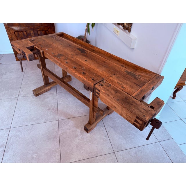 Antique German Workbench, 1890s For Sale - Image 4 of 16