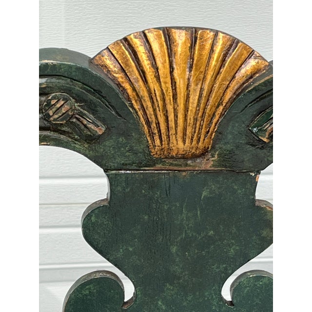 Four 19th Century Queen Anne Style Dark Green Painted Side Chairs. For Sale - Image 4 of 12