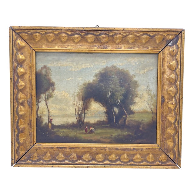 Lakeside Landscape, 1890, Oil on Canvas, Framed For Sale