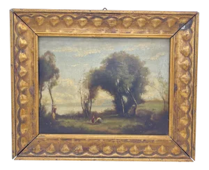 Lakeside Landscape, 1890, Oil on Canvas, Framed