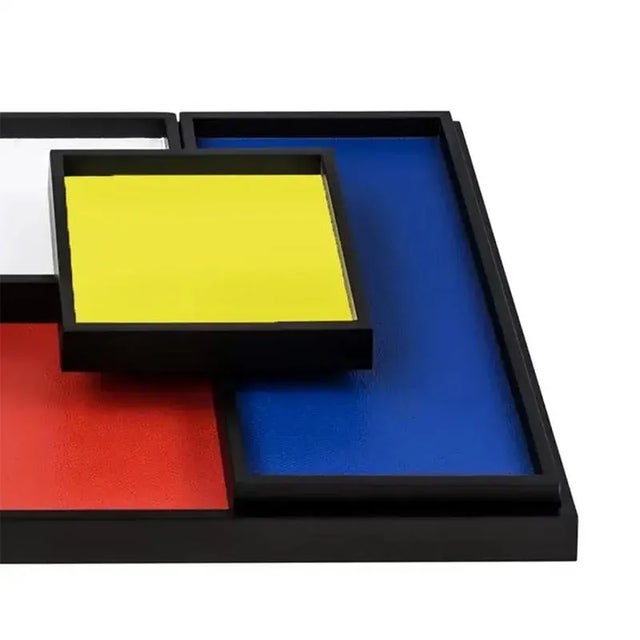Mondrian Trays from Pacific Compagnie Collection, Set of 5 For Sale - Image 4 of 10