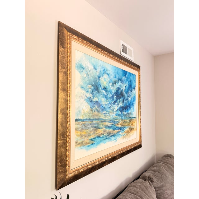 1976 Large Framed Coastal Landscape Watercolor by James Duffy (Artist Copy) For Sale In Charlotte - Image 6 of 7