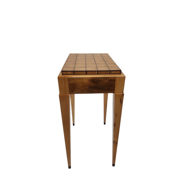 Reclaimed Old Growth Pine Parquetry Side Table For Sale - Image 15 of 17
