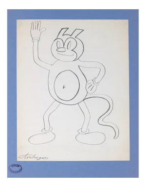 The Greeting- Original Ink Drawing on Paper 1970s 1970s