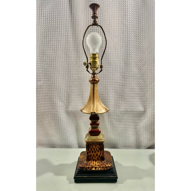 Chinoiserie Vintage John Richard Pagoda Style Column Table Lamp - Unique Home Decor Accent Sales Pitch For Sale - Image 3 of 8