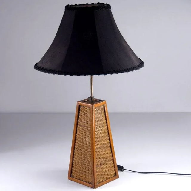 Mid-Century Modern Mid-Century French Wicker Table Lamp, 1960s For Sale - Image 3 of 9