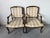 Vintage Louis XV Style French Provincial Walnut Upholstered Armchairs - A Pair For Sale - Image 9 of 17