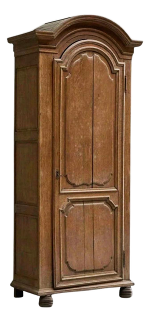 Tall 19th Century French Single Door Armoire in Oak