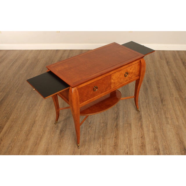 Brown Early 21st Century Hickory White French Art Deco Style Fruitwood Server For Sale - Image 8 of 13