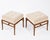 Mid-Century Modern Set of Stools by t.h. Robsjohn-Gibbings in Walnut and Velvet, C. 1950s For Sale - Image 3 of 6