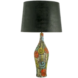 Raymor Italian Hand Glazed Colorful Abstract Ceramic Table Lamp
