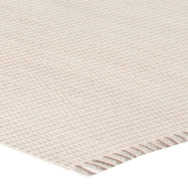 Beige Contemporary Flat-Weave Wool Rug in Solid Beige and Gray by Doris Leslie Blau For Sale - Image 8 of 8