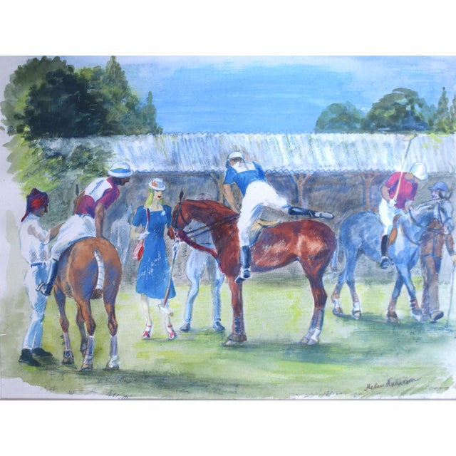 Traditional British Polo Match #1 Watercolour by Helen Anderson (British, 20th Century) For Sale - Image 3 of 5