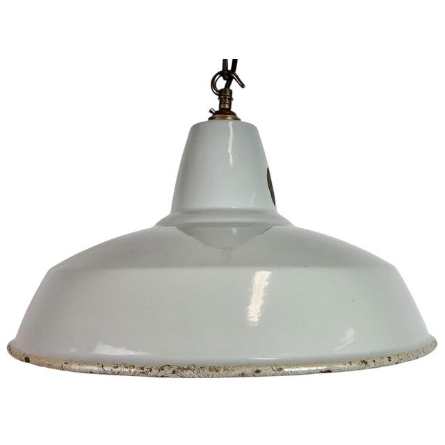 Industrial Grey Enamel Pendant Lamp from Thorlux, 1960s For Sale - Image 18 of 18