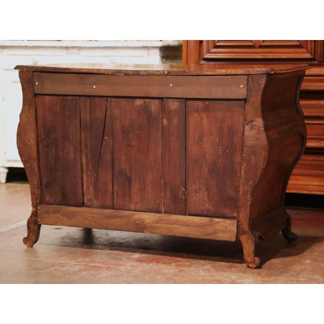 18th Century French Louis XV Mahogany Three-Drawer Commode Tombeau From Bordeaux For Sale - Image 12 of 13