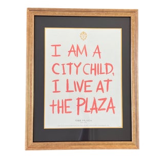 'I Live at the Plaza' Contemporary Painting on Plaza Hotel Stationery For Sale