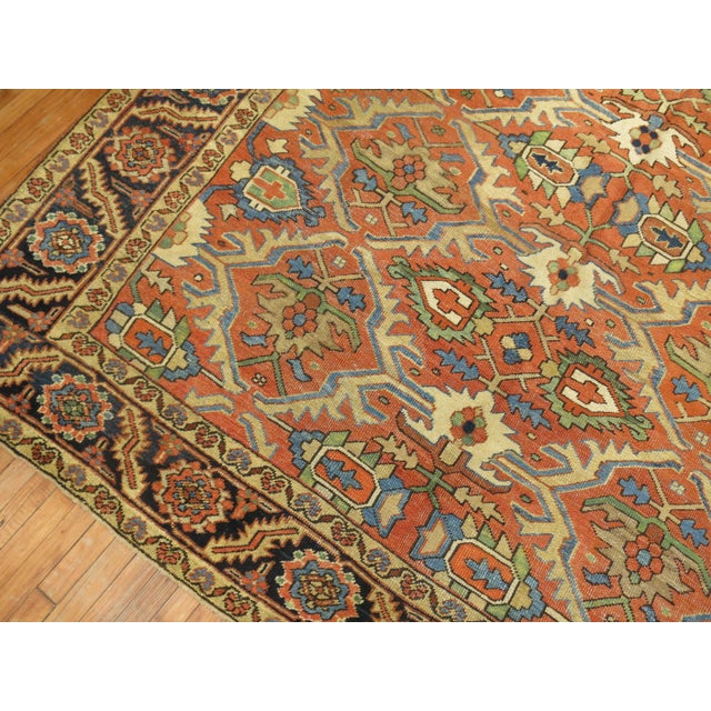 Early 20th Century Antique Persian Heriz Karadja Square Oriental Rug - 8'3" x 9' For Sale - Image 5 of 6
