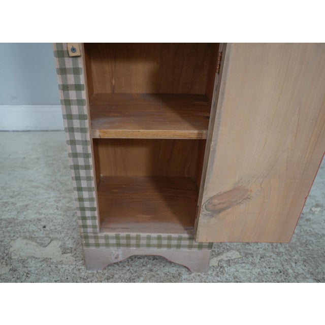 Country Style Hand Painted 2 Door Cupboard Cabinet For Sale - Image 4 of 12