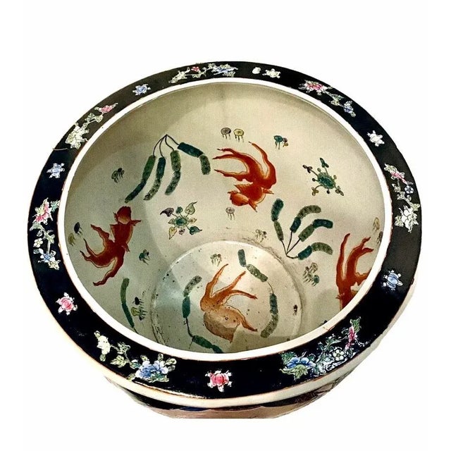 Mid 20th Century Large Chinese Export Famille Noire Three Kingdoms ...