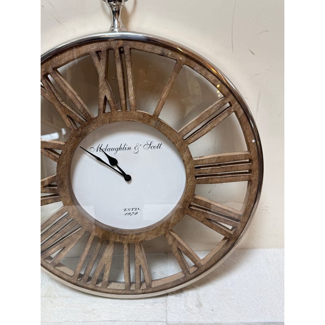McLaughlin & Scott Vintage Inspired Wall Clock For Sale - Image 11 of 12