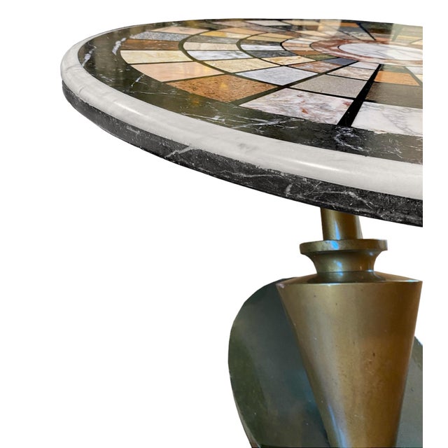 Italian Grand Tour Marble Specimen Center Table With Cantilever Base For Sale In Phoenix - Image 6 of 11