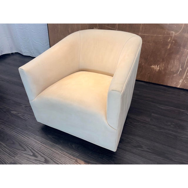 Rh 1950s Italian Shelter Arm Leather Chair | Classic Depth | Italian Veneto | Ivory For Sale In Columbus - Image 6 of 18