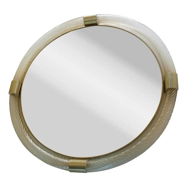Round Torciglione Gold Murano Glass Wall Mirror by Simoeng for Simoeng For Sale - Image 10 of 10
