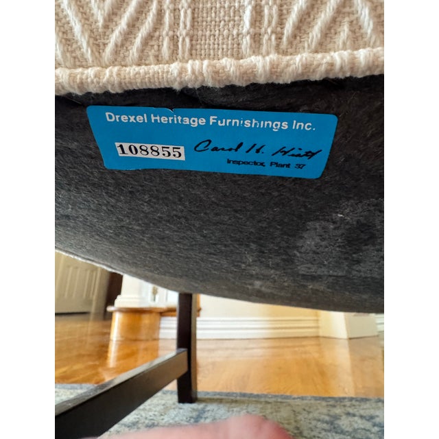 Textile 1950s Drexel Heritage Camelback Sofa For Sale - Image 7 of 7