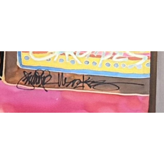 "Crates in Harvest" by American artist Jennifer Markes, whose joyful, Caribbean-inspired paintings are collected...