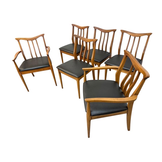 Mid-Century Modern Mid-Century Modern Blowing Rock Walnut Dining Chairs - Set of 6 For Sale - Image 3 of 8