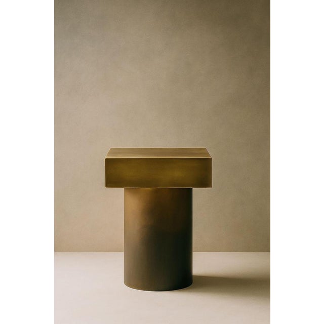 T-Stool Brass Deco Table by Zincutec For Sale - Image 4 of 7