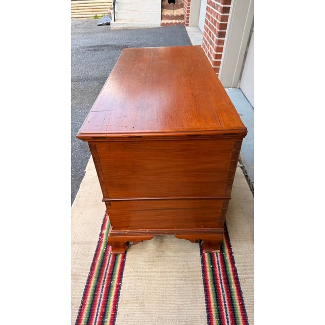Farmhouse Antique Pennsylvania Two-Drawer Dower Chest, Lancaster County, Dated 1856 - "Elmina Stauffer" For Sale - Image 3 of 18