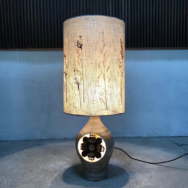 This exceptional ceramic table lamp was designed and by Georges Pelletier for Accolay in France during the 1960s. The...