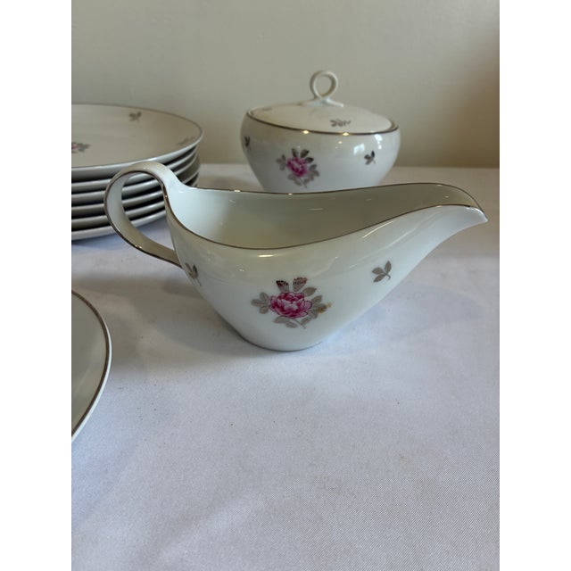Mid 20th Century Mid 20th Century Fukagawa Arita Japan Pink Rose Porcelain Tea - Set of 20 For Sale - Image 5 of 10