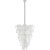 AERIN for Visual Comfort Signature Loire Cascading Chandelier in Polished Nickel with White Strie Glass For Sale