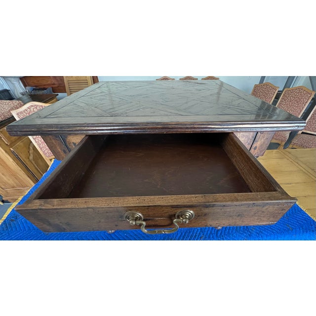 English 1980.s Guy Chaddock English Geometric Parquet End Table With Drawer For Sale - Image 3 of 9