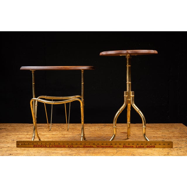 Mid 20th Century Pair of After-Maison Bagues Faux Bamboo Side Tables With Magazine Rack For Sale - Image 16 of 16