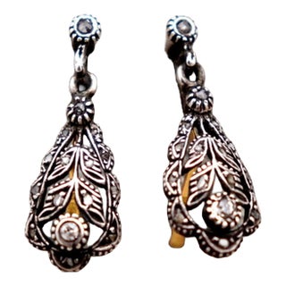 Earrings in 19.2k Gold and Paw with Diamonds, Set of 2 For Sale