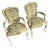 French Provincial Style Foliage Patterned Arm Chairs - A Pair For Sale