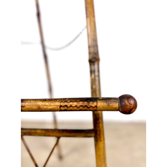 Wood Antique Late 19th Century English Scorched Bamboo Display Easel For Sale - Image 7 of 12