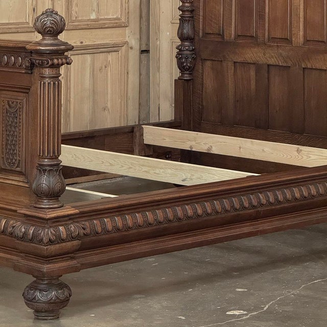 19th Century French Walnut Renaissance Revival Queen Bed For Sale - Image 15 of 18