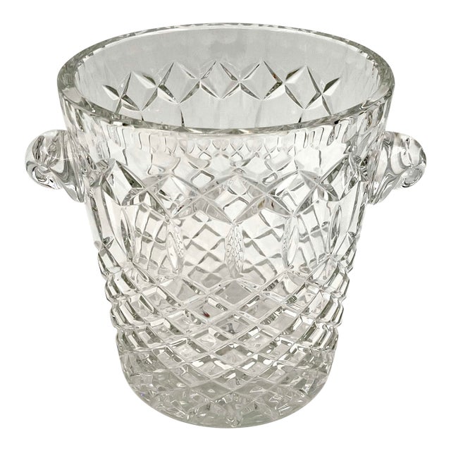 Vintage Cut Crystal Ice Bucket Champagne Cooler For Sale