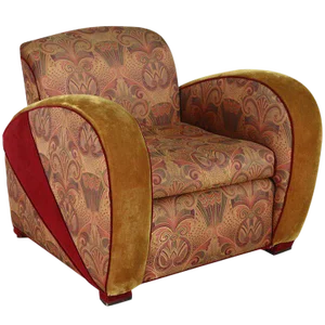 Art Deco Jazz Club Chair in the Style of Frankl's Speed Chair